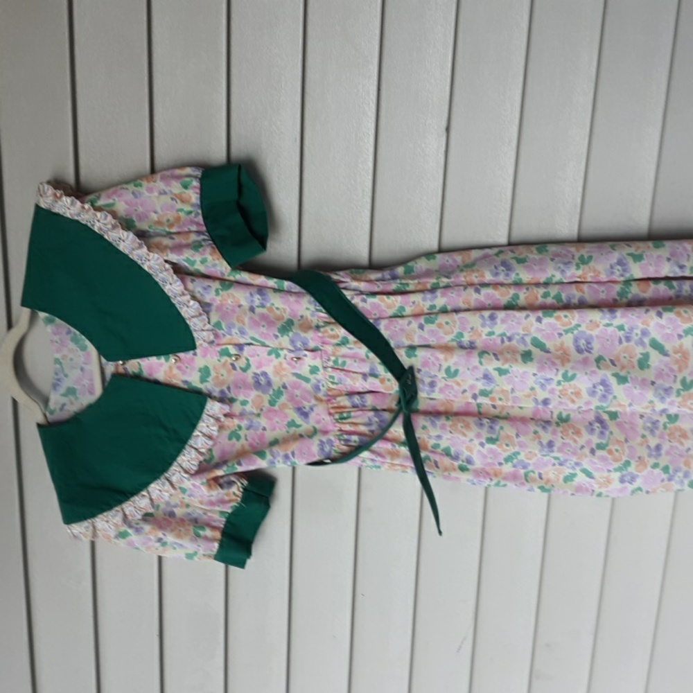 Vtg dress homemade 70s 80s floral 8